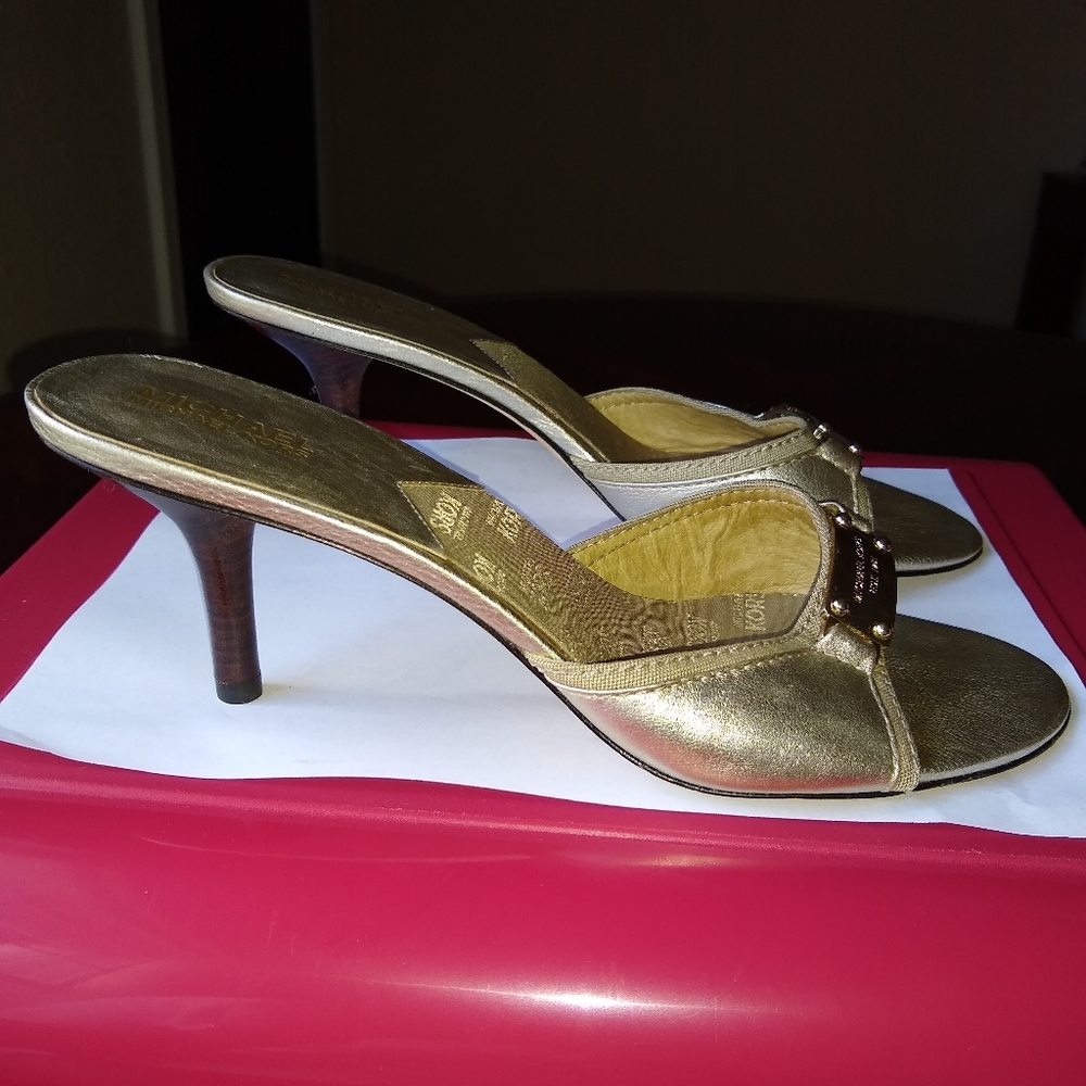 Michael Kors CLASSIC SLIDE NYLON white gold sz 11